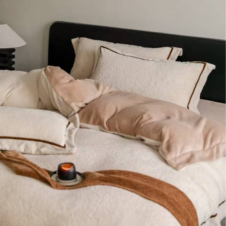 Milk fleece bedding set, 230g, with relief pattern