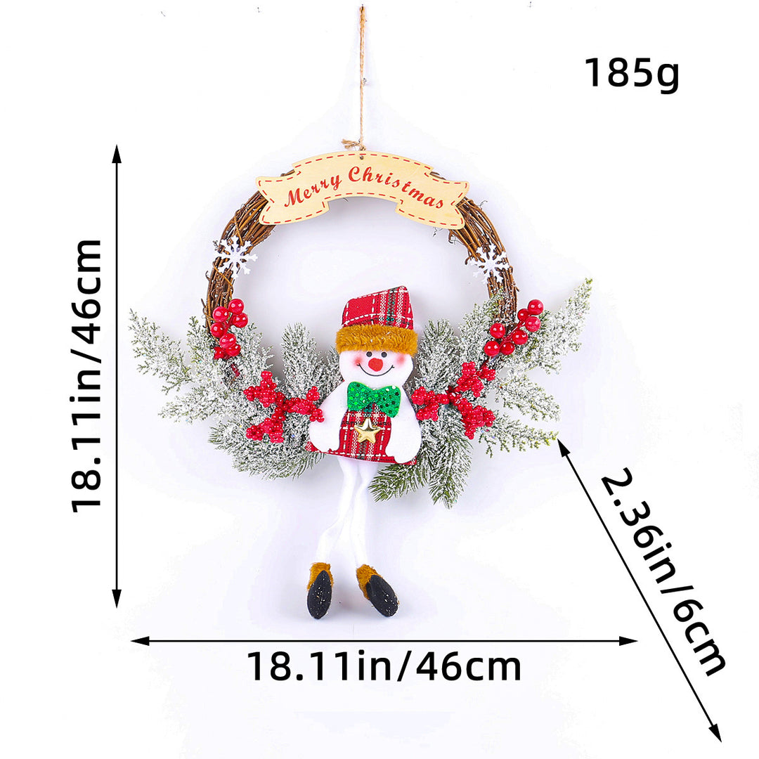 Handcrafted Christmas wreath made of branches