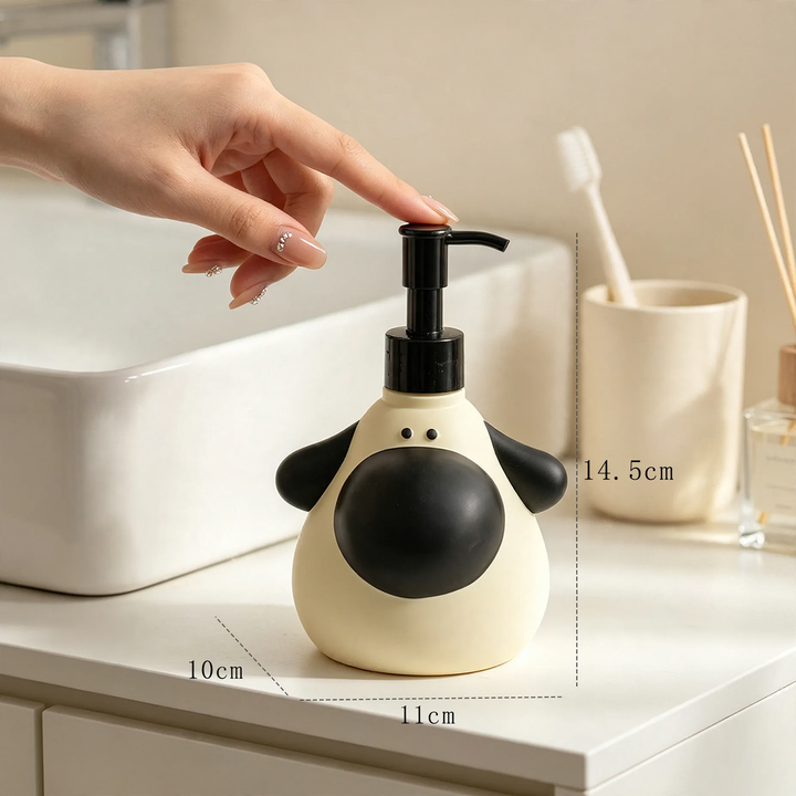 Soap dispenser dog with big nose, pump bottle