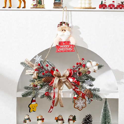 Christmas wreath with natural elements, European style