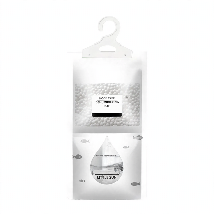 Hanging dehumidifier bag for wardrobes