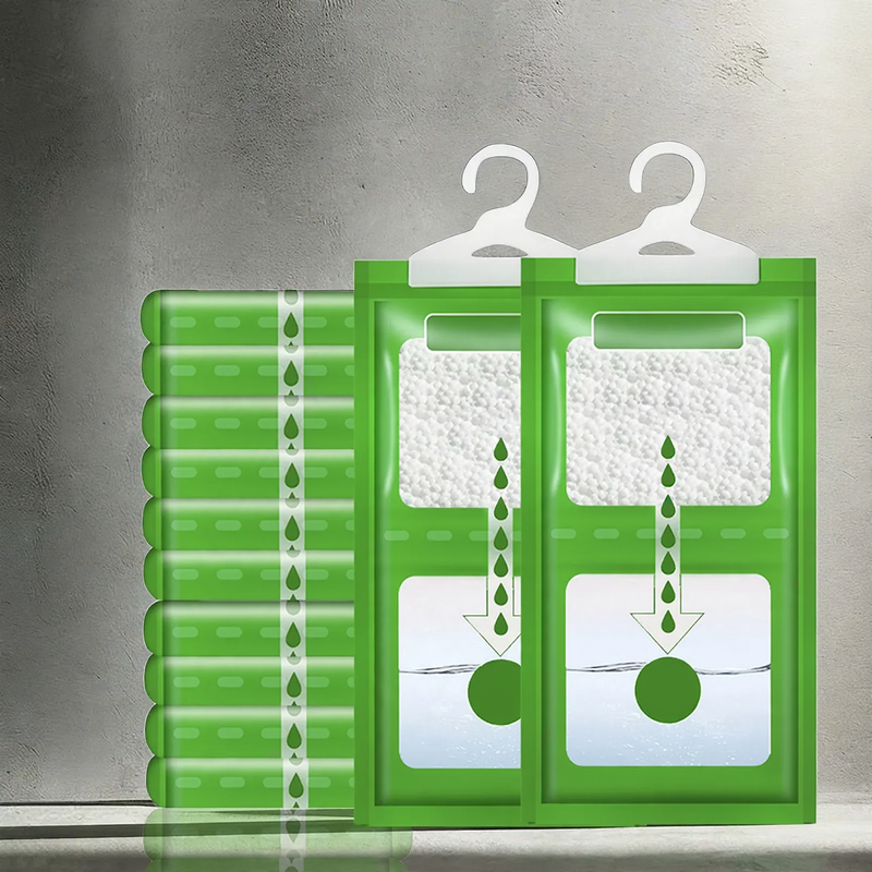 Hanging dehumidifying bag for fresh air