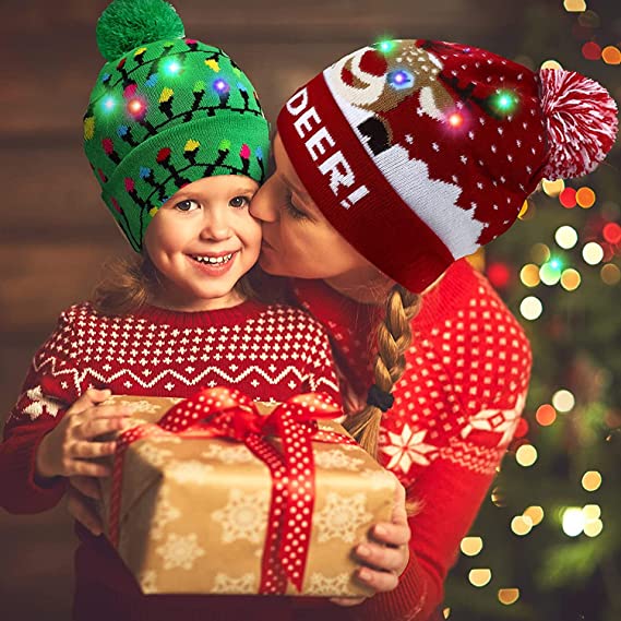 BowLift | 🎅LED Christmas Knitted Hats Light up Xmas Beanie