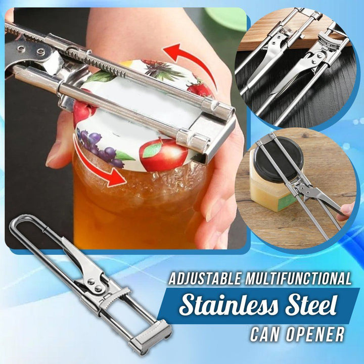 Adjustable Jar & Bottle Opener Multifunctional Stainless Steel Can Opener | Bowlift