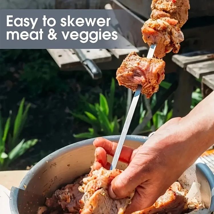 BowLift | Stainless Steel BBQ Tools Grill Skewers 10 Pieces