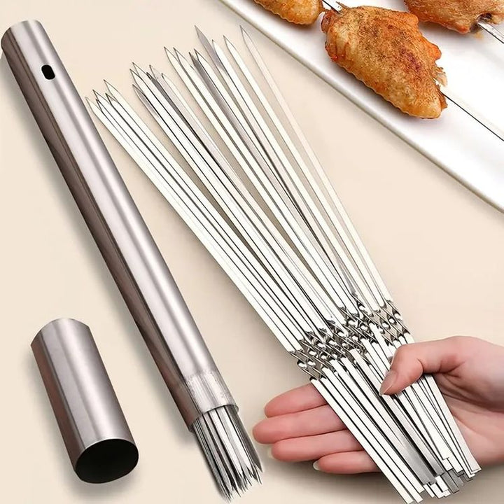BowLift | Stainless Steel BBQ Tools Grill Skewers 10 Pieces