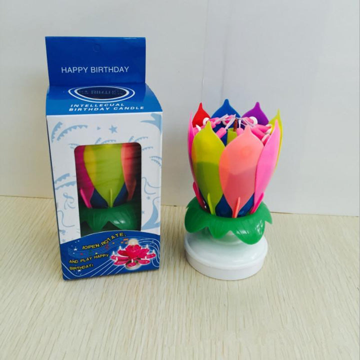 Rotating Lotus Cake Candle | Bowlift