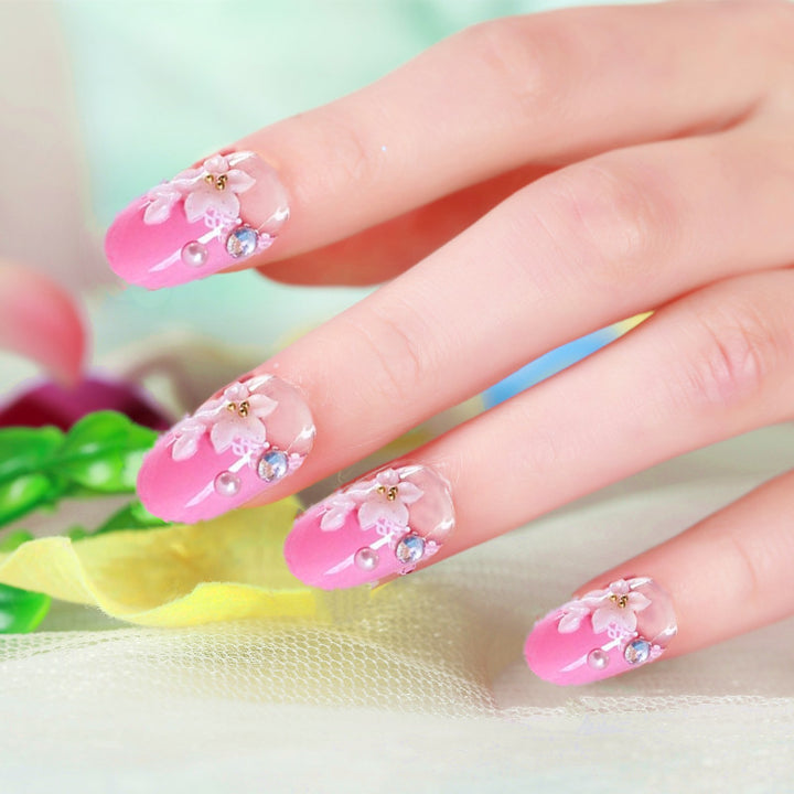 Floral Decorated Press-On Nail Art