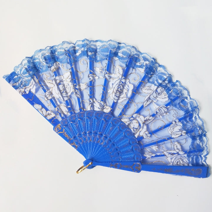 Women decorative fan with floral lace motifs Bowlift