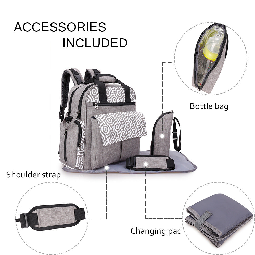 Multifunctional Diaper Bag with Insulated Compartments Bowlift
