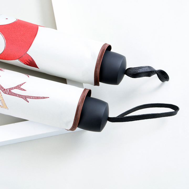 Ladies folding umbrella with casual smile design Bowlift