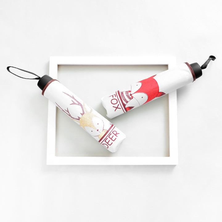 Ladies folding umbrella with casual smile design Bowlift