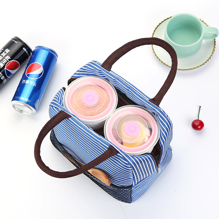 Cooling insulated bag with stylish striped pattern Bowlift