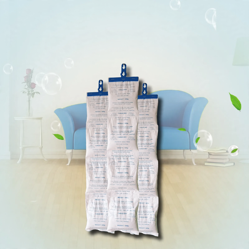 Calcium chloride desiccant with hooks
