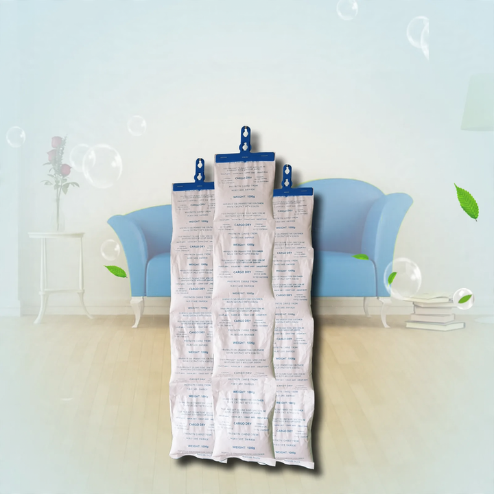 Calcium chloride desiccant with hooks