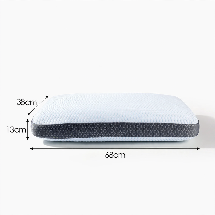 Pocket spring pillow with memory foam, rectangular