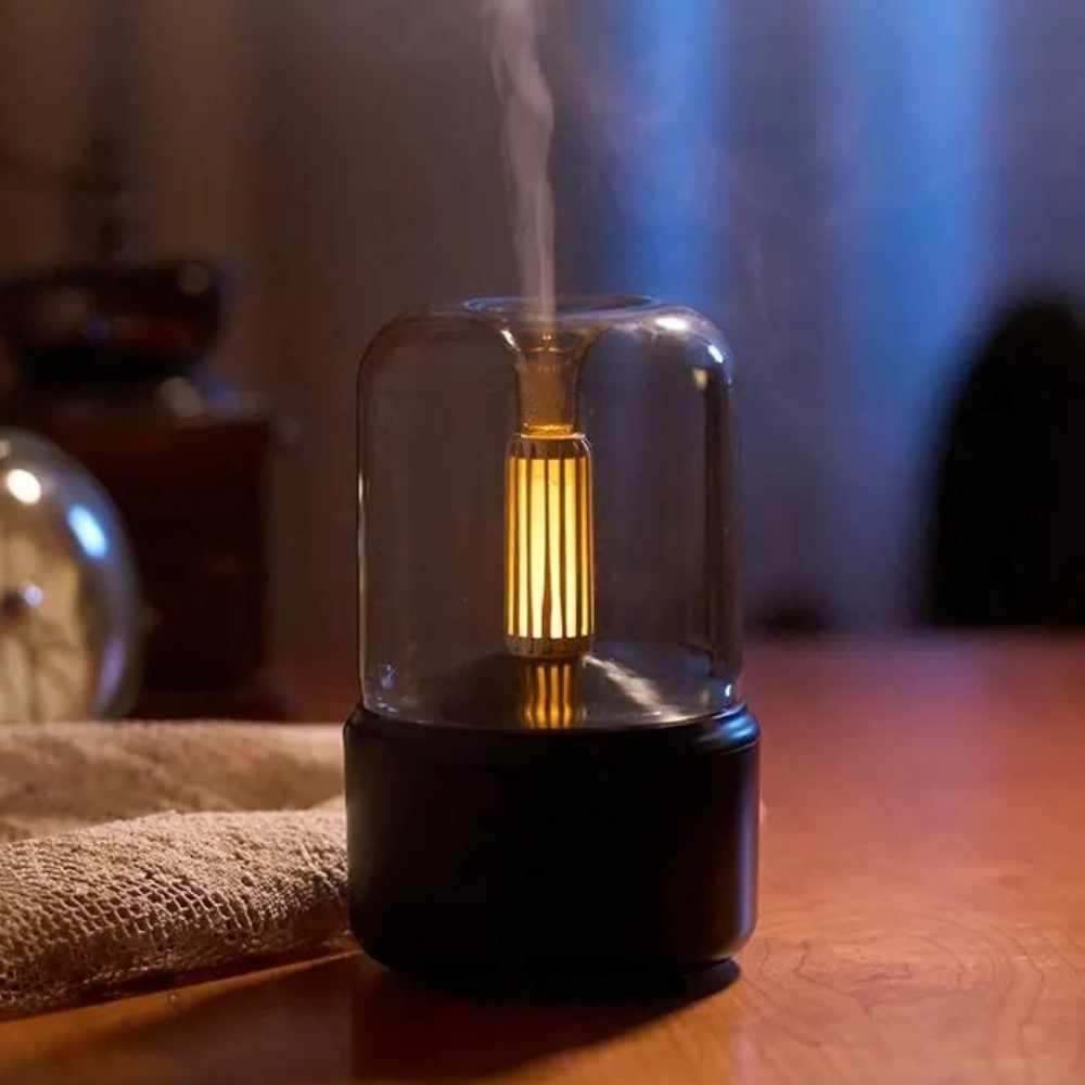 BowLift | Retro Aroma Diffuser with Night Light - USB Essential Oil Air Humidifier for Home and Office