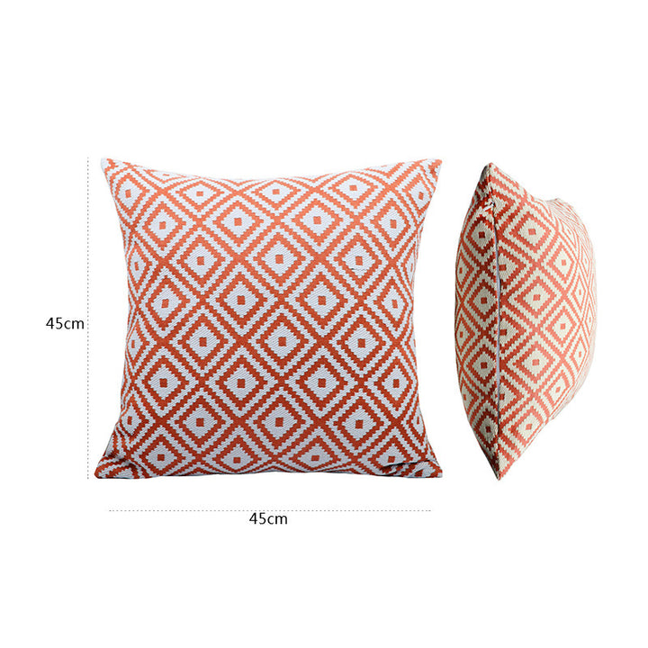 Square decorative cushion cover with geometric diamond pattern Bowlift