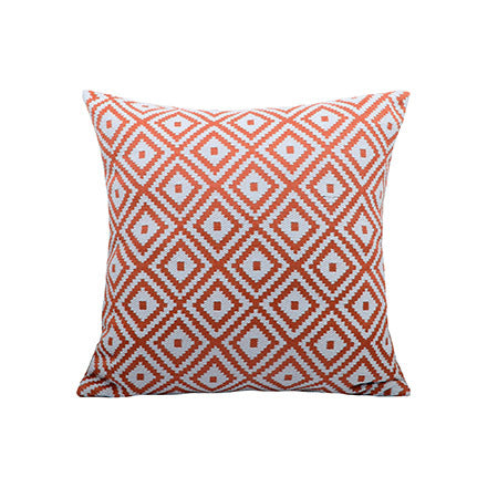 Square decorative cushion cover with geometric diamond pattern Bowlift
