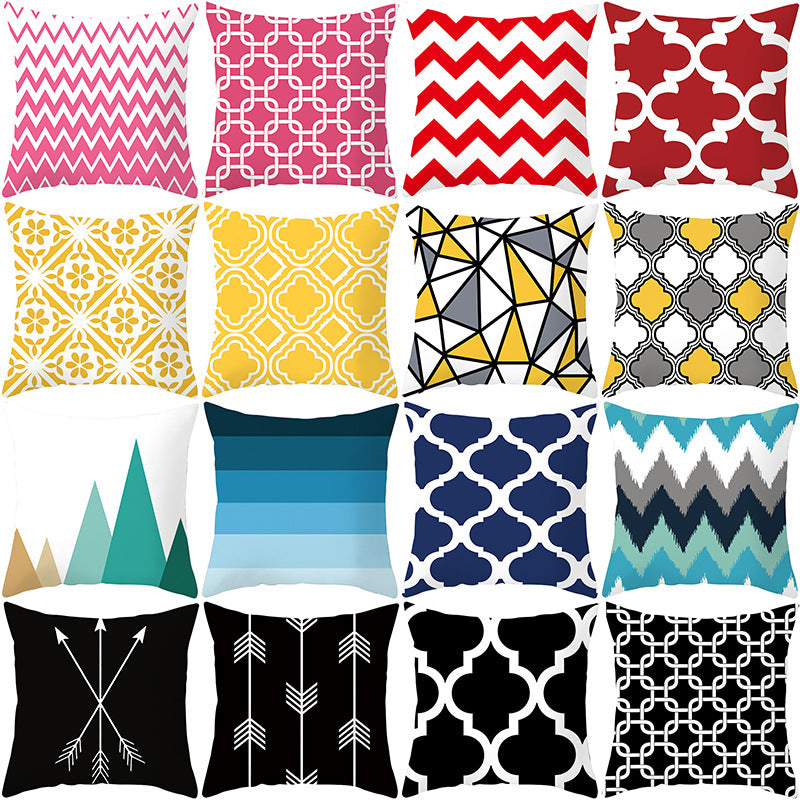 Decorative Tile-Pattern Throw Pillow Cover
