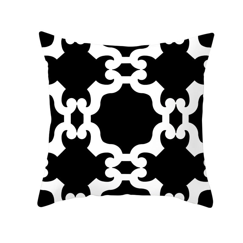Decorative Tile-Pattern Throw Pillow Cover