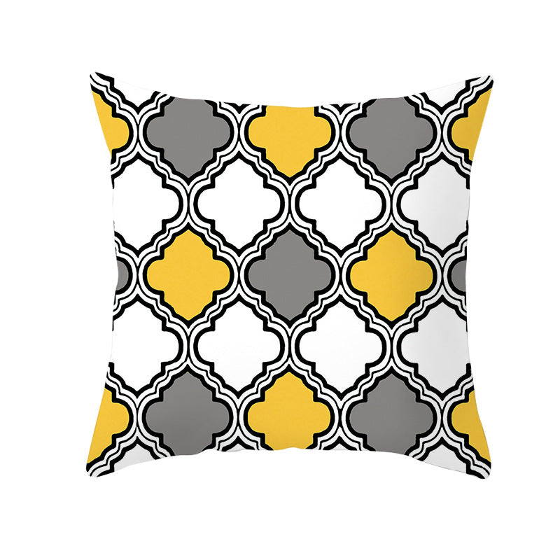 Decorative Tile-Pattern Throw Pillow Cover