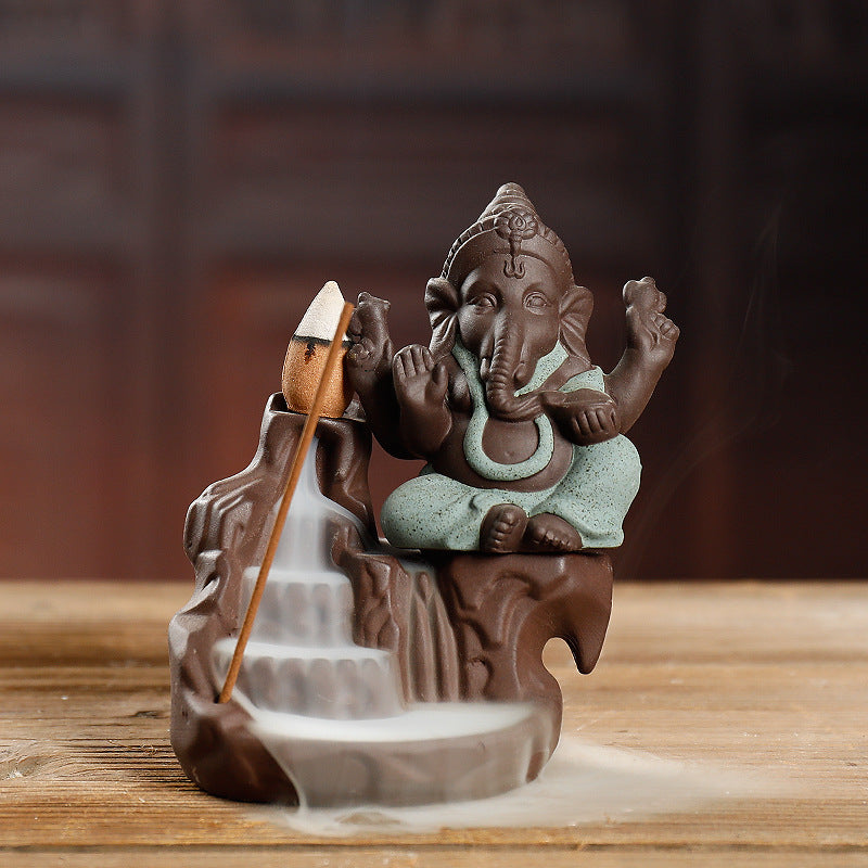 Decorative Ganesh Waterfall Incense Holder