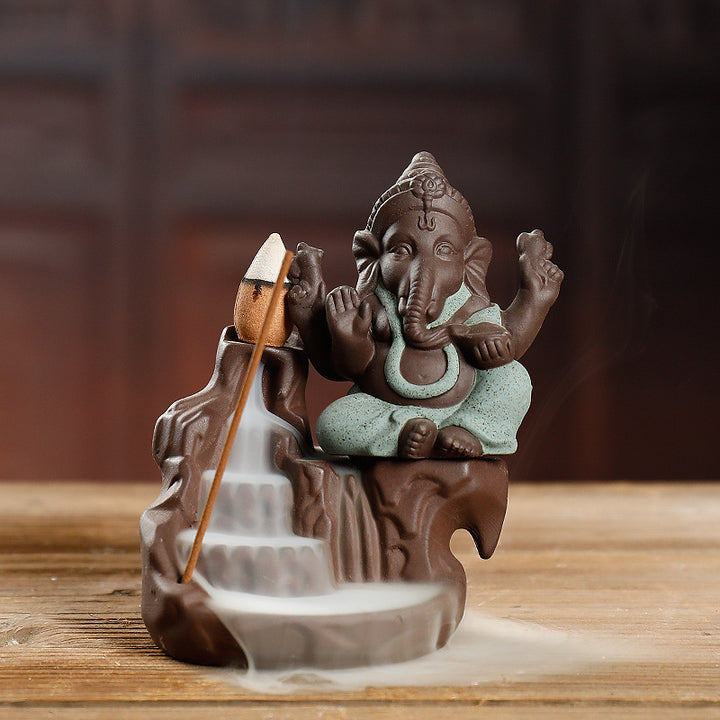 Decorative Ganesh Waterfall Incense Holder