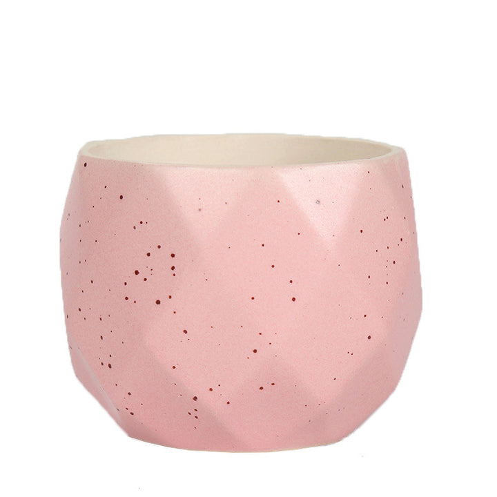 Textured Geometric Ceramic Plant Pot Bowlift