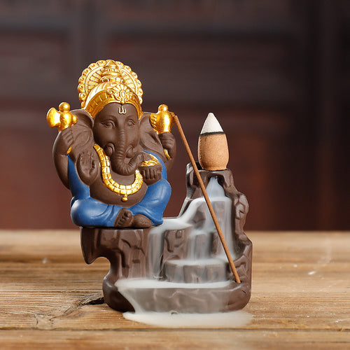 Decorative Ganesh Waterfall Incense Holder