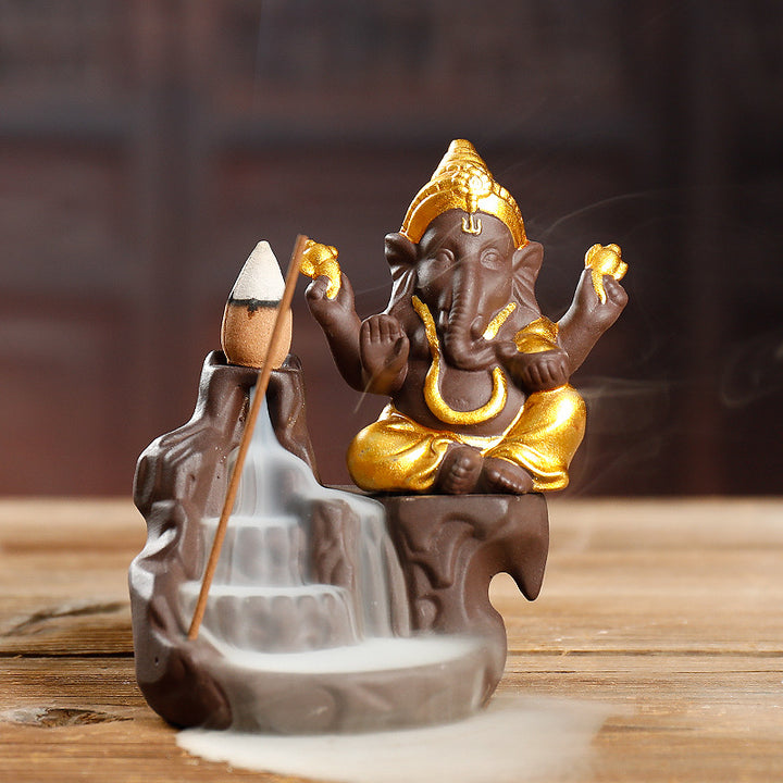 Decorative Ganesh Waterfall Incense Holder
