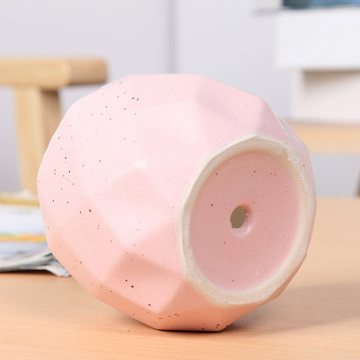 Textured Geometric Ceramic Plant Pot Bowlift