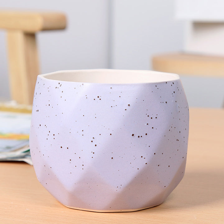 Textured Geometric Ceramic Plant Pot Bowlift