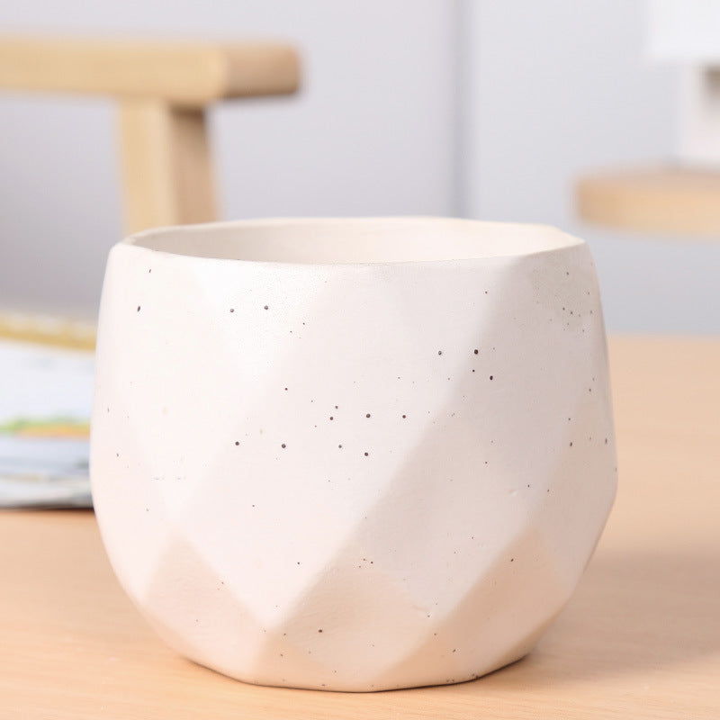 Textured Geometric Ceramic Plant Pot Bowlift