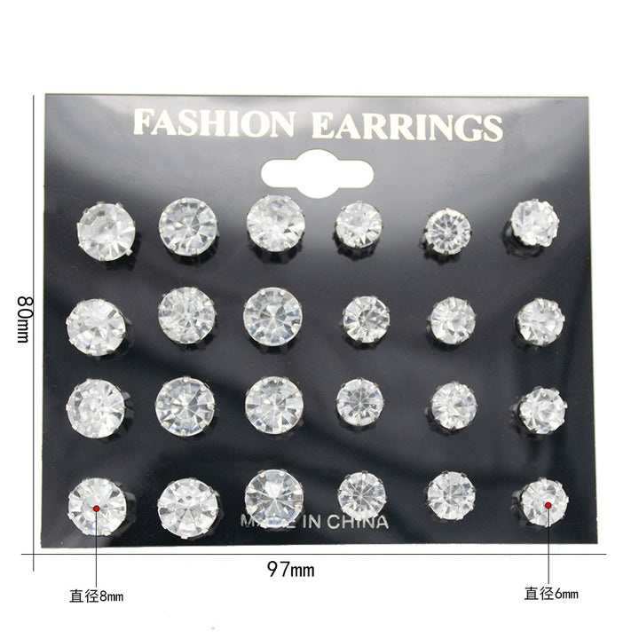 Sparkling Crystal Stud Earring Set Bowlift