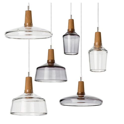 Modern Wood and Glass Pendant Light