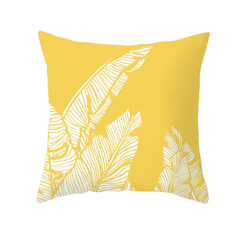 Geometric Interlocking Circle Square Pillow Cover Polyester Linen-Texture with Hidden Zipper