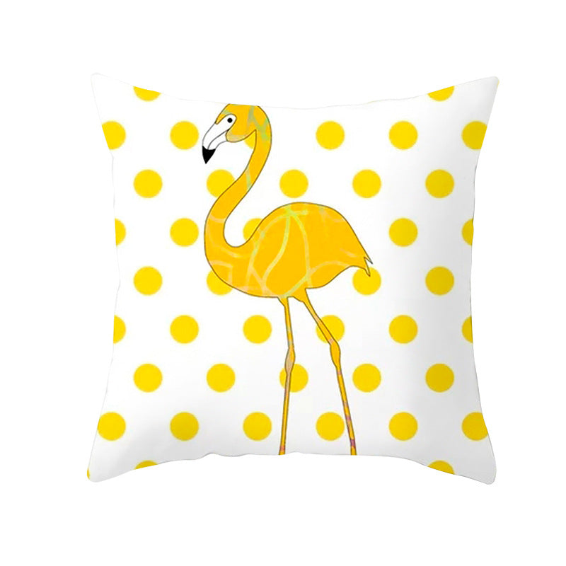 Geometric Interlocking Circle Square Pillow Cover Polyester Linen-Texture with Hidden Zipper