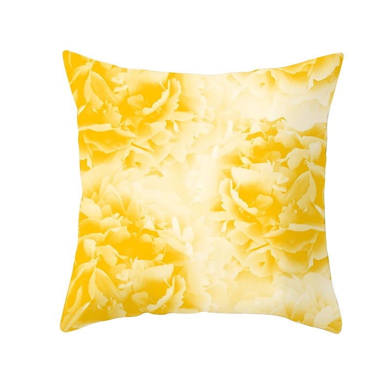 Geometric Interlocking Circle Square Pillow Cover Polyester Linen-Texture with Hidden Zipper