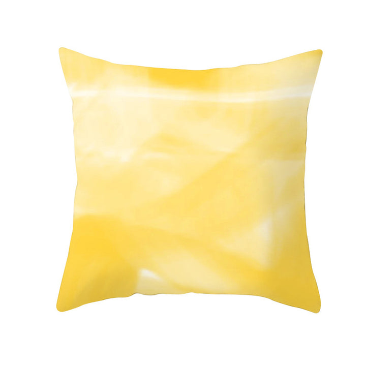 Geometric Interlocking Circle Square Pillow Cover Polyester Linen-Texture with Hidden Zipper