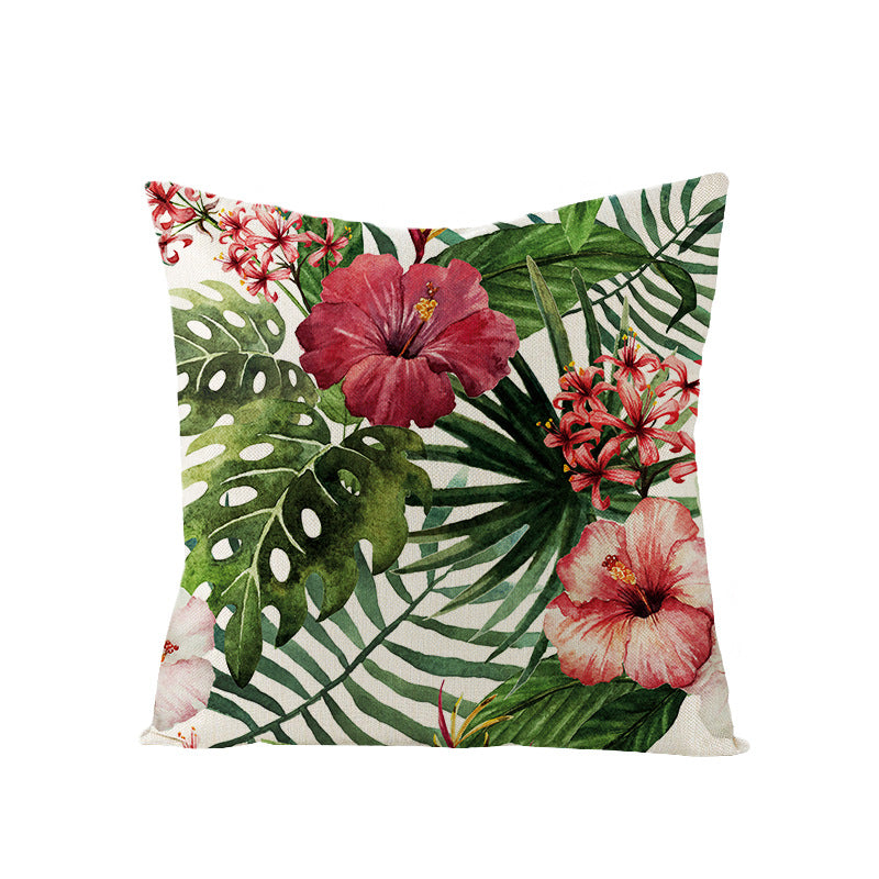 Tropical Pineapple Canvas Decorative Pillow Cover
