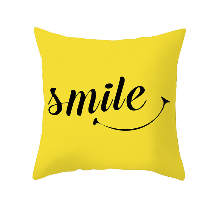 Geometric Interlocking Circle Square Pillow Cover Polyester Linen-Texture with Hidden Zipper