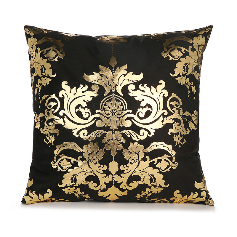 Luxurious Geometric Metallic Accent Throw Pillow Cover