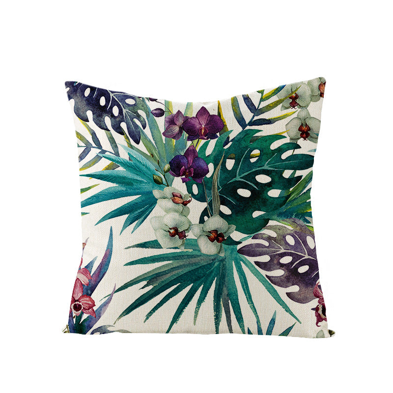 Tropical Pineapple Canvas Decorative Pillow Cover