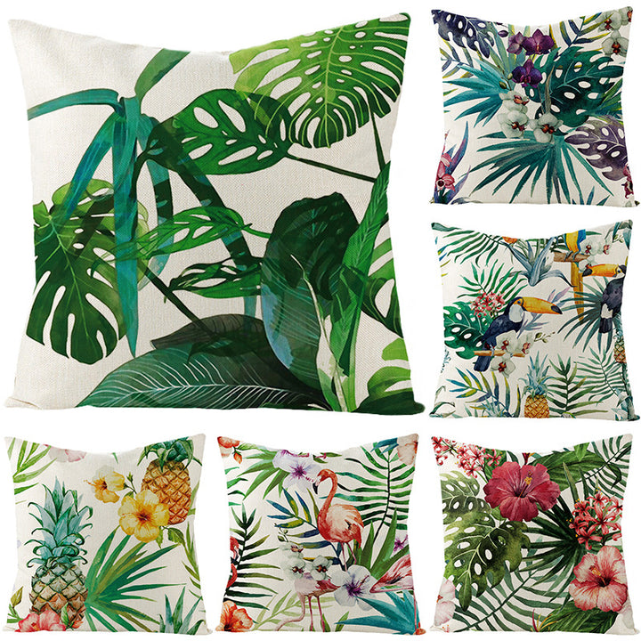 Tropical Pineapple Canvas Decorative Pillow Cover
