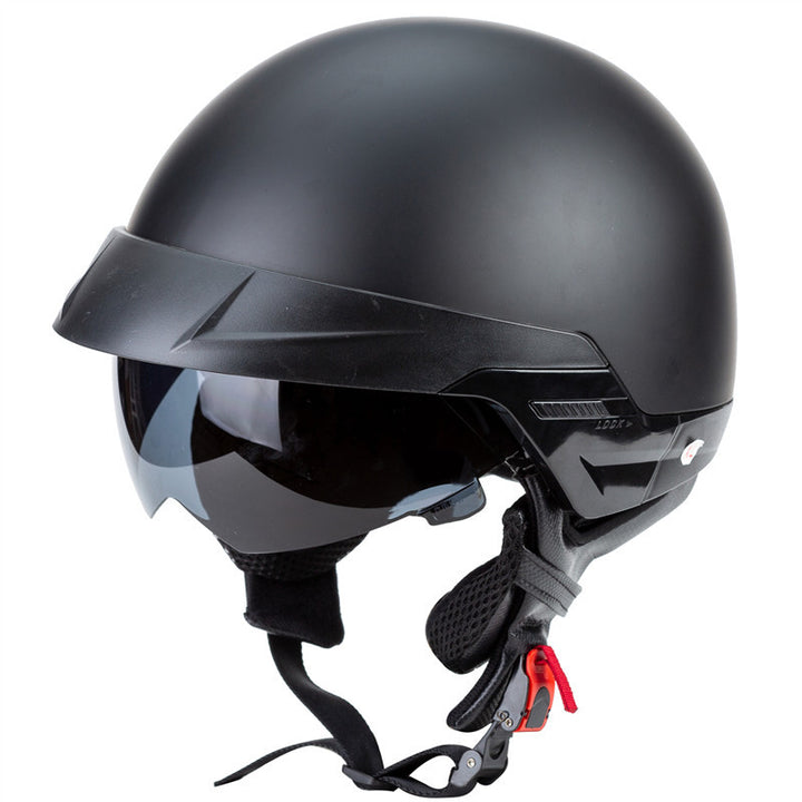 Scooter Helmet with Integrated Visor and Adjustable Fit