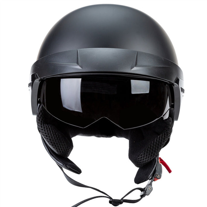 Scooter Helmet with Integrated Visor and Adjustable Fit
