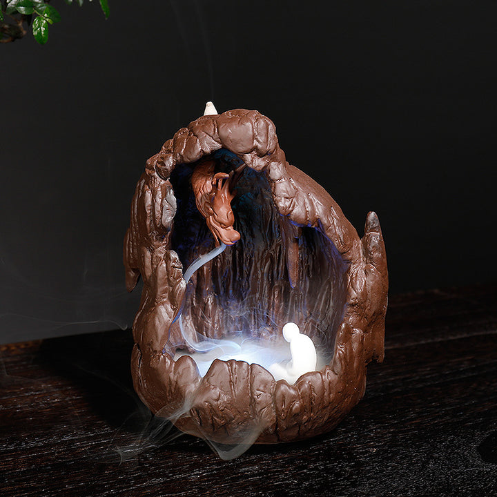 Artistic Cave-Inspired Incense Waterfall