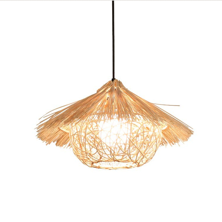 Boho-Inspired Woven Ceiling Light
