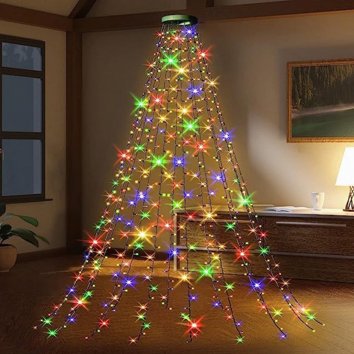LED Ring Tree Topper with Cascade Fairy Lights